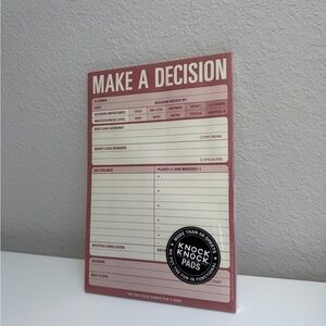 Knock Knock Make a Decision Pad Notepad - NWT
